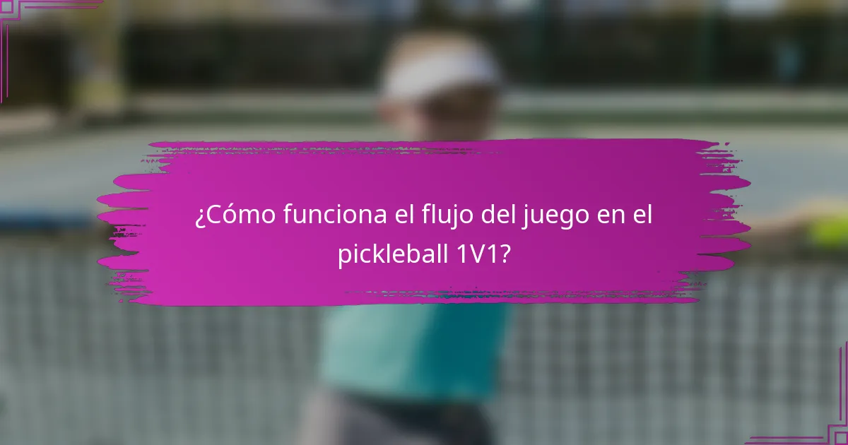 ¿Cómo funciona el flujo del juego en el pickleball 1V1?